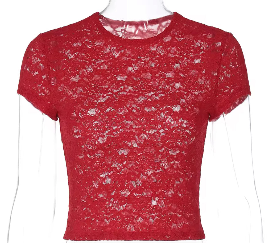 MARA MESH TOP RED