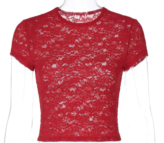 MARA MESH TOP RED