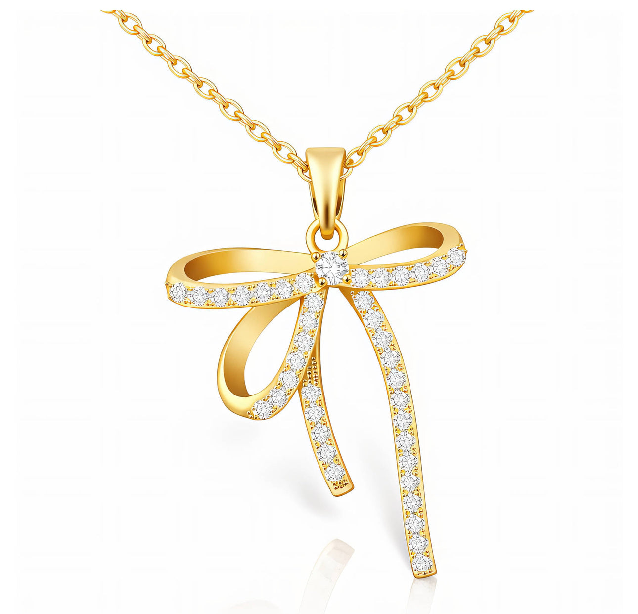 CRYSTAL BOW NECKLACE