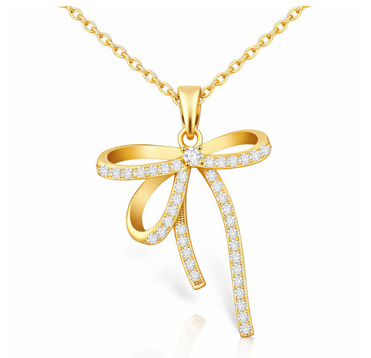 CRYSTAL BOW NECKLACE