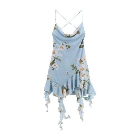 SKY BLOSSOM MINI DRESS