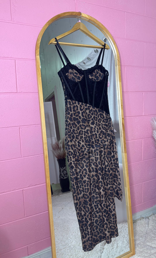 LANI LEOPARD PRINT MAXI DRESS