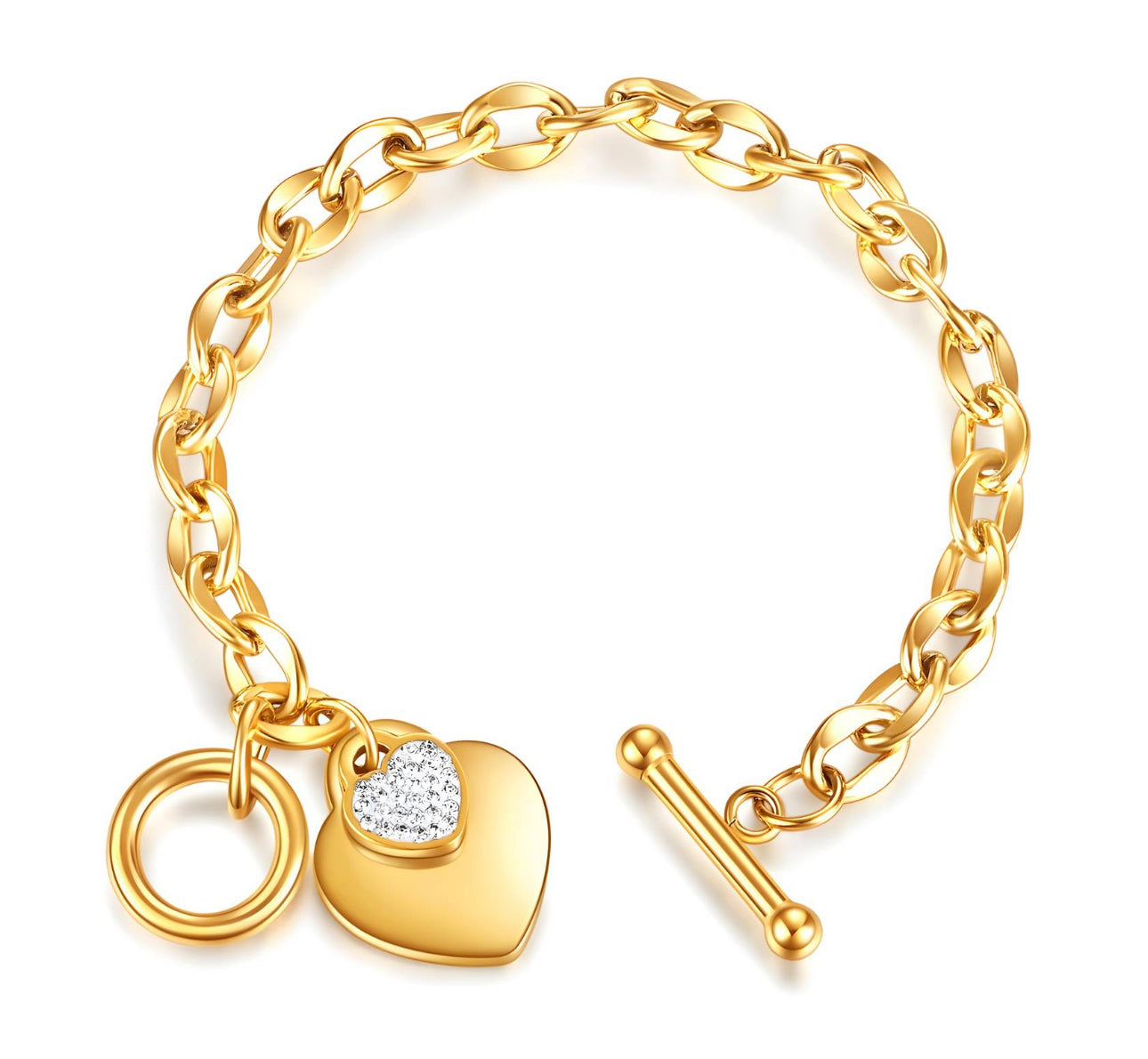 GOLDEN HEART CHARM BRACELET