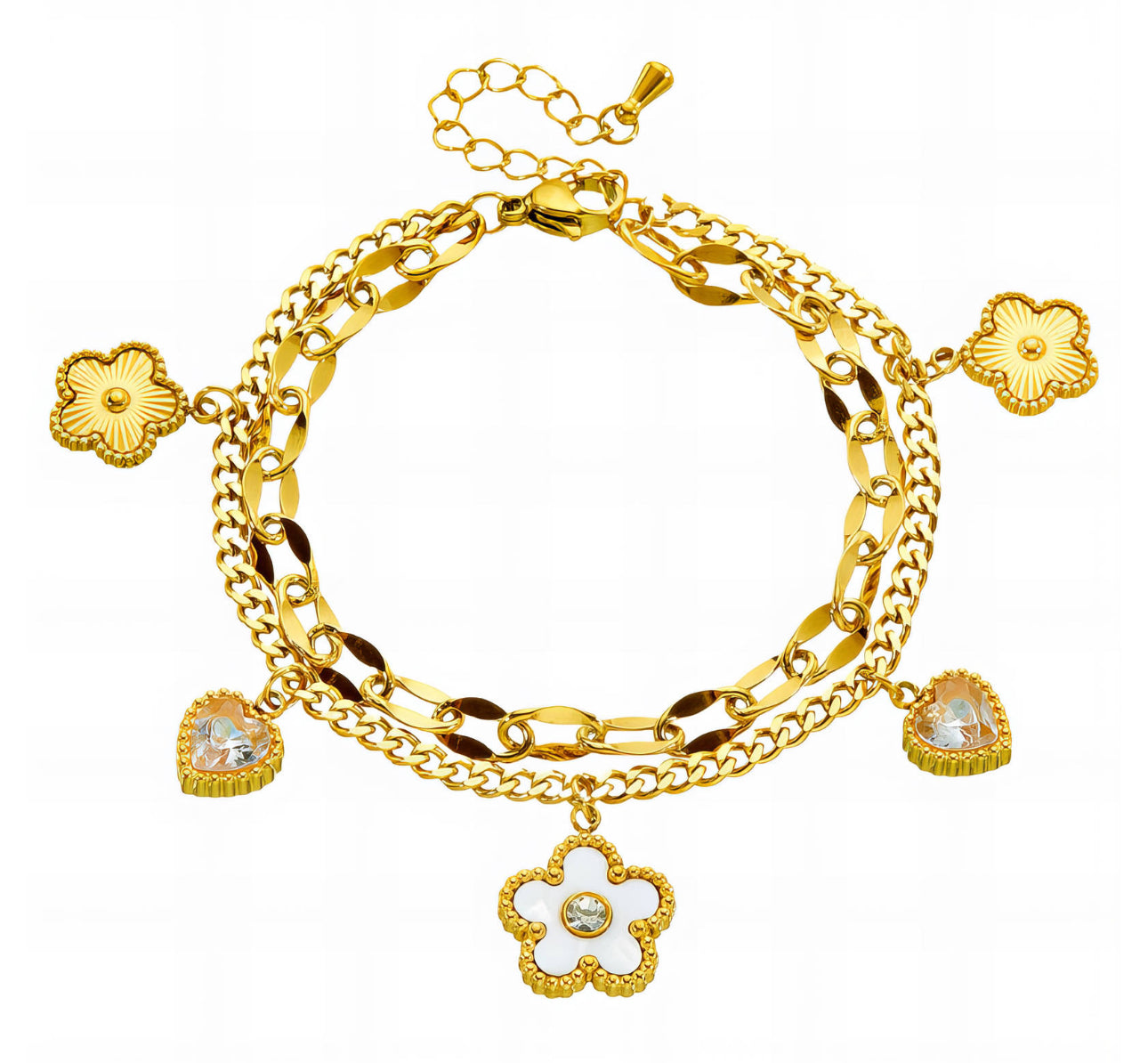 BLOSSOM & HEART CHARM BRACELET