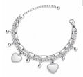 SILVER HEARTS CHARM BRACELET