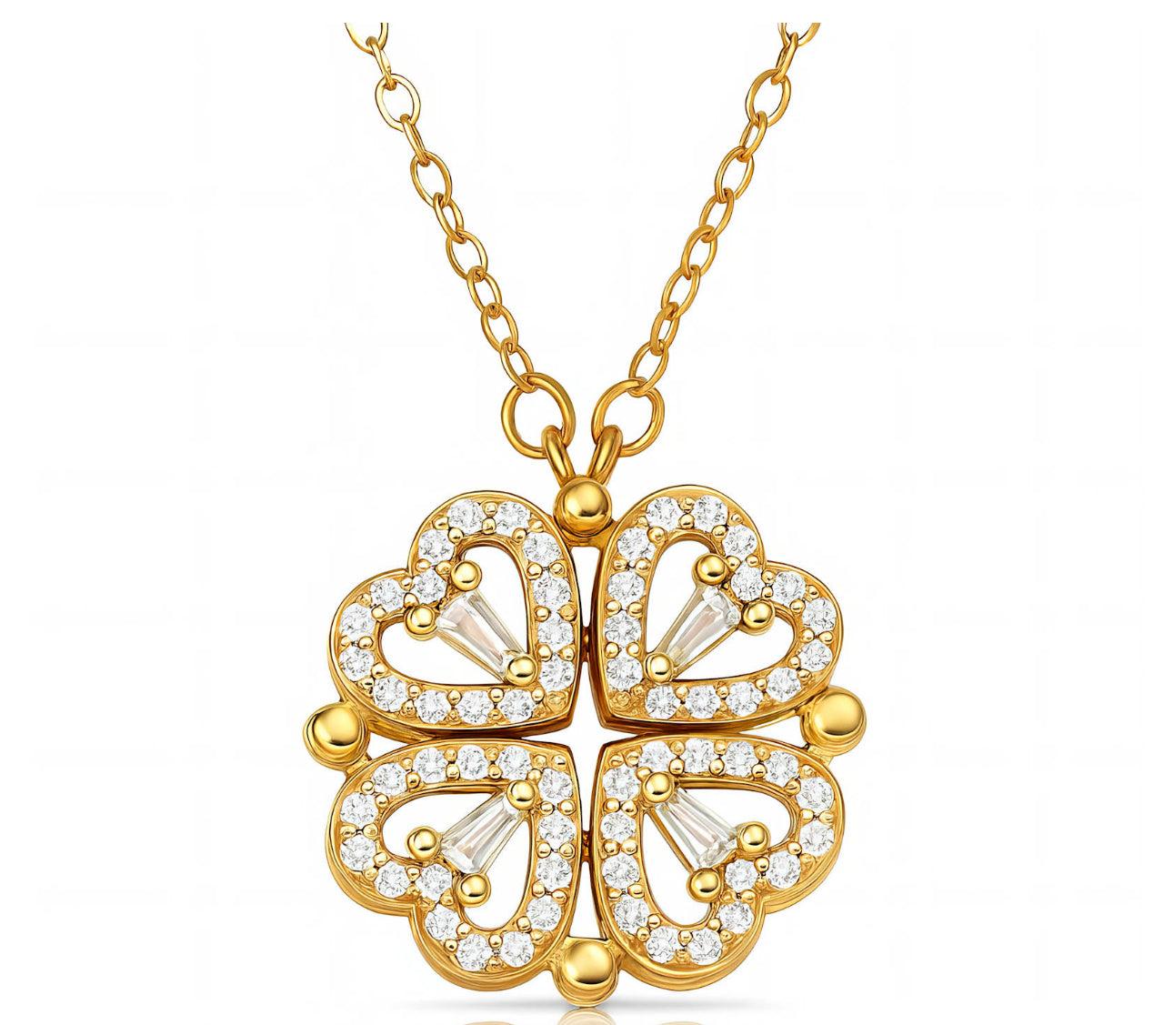 CRYSTAL CLOVER NECKLACE
