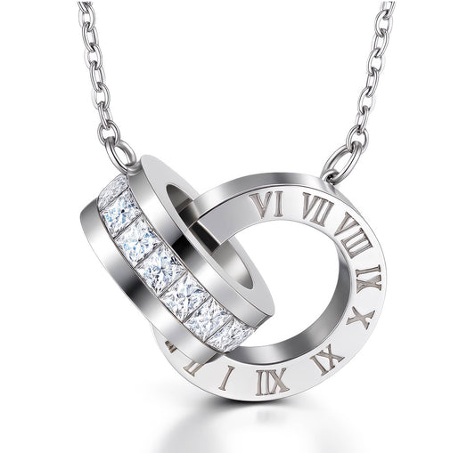 ROMAN CRYSTAL LUXE NECKLACE SILVER