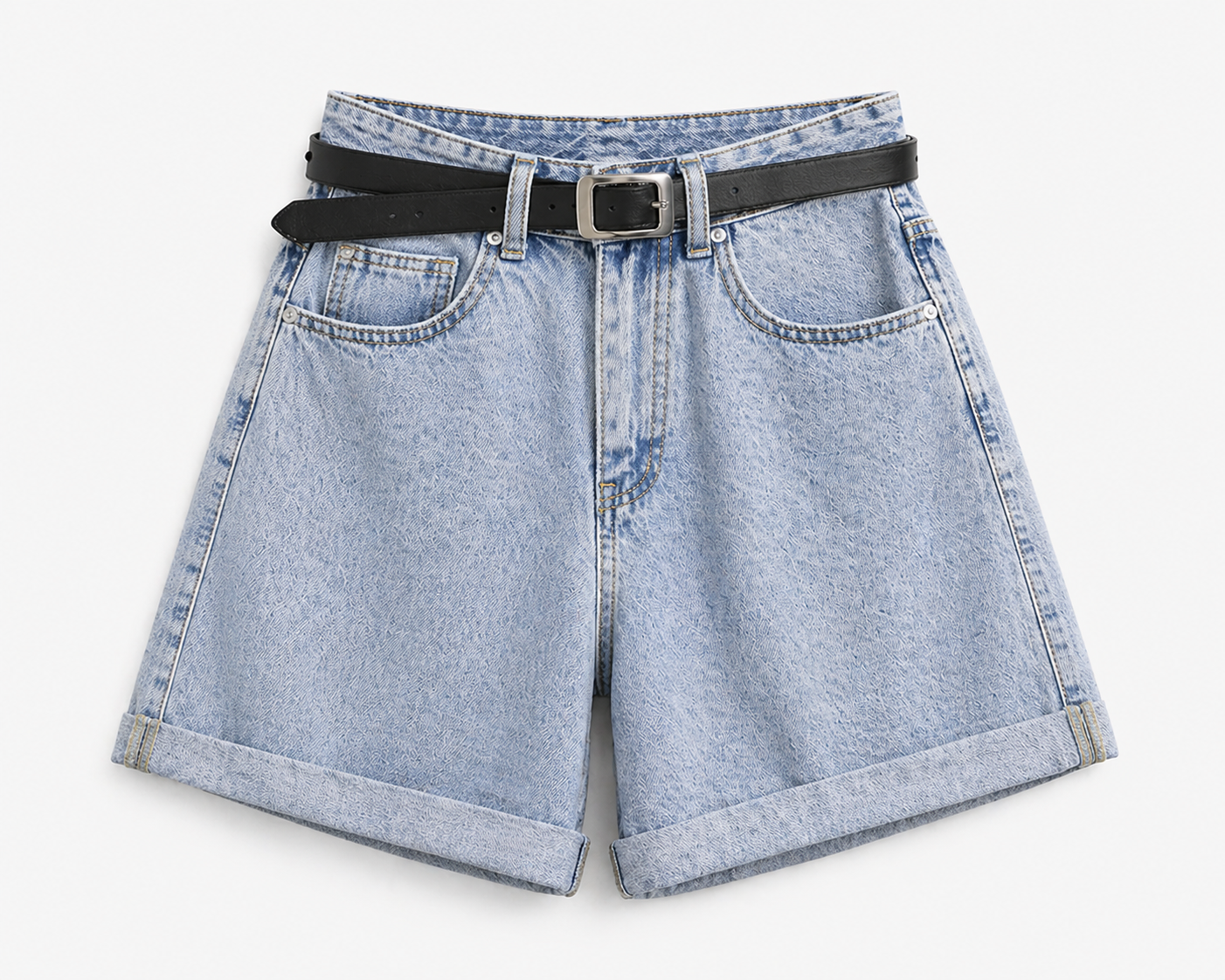 ALL THAT HIGH WAISTED DENIM SHORTS LIGHT BLUE