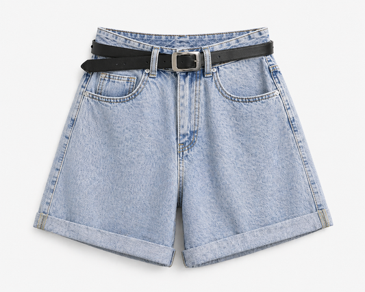 ALL THAT HIGH WAISTED DENIM SHORTS LIGHT BLUE