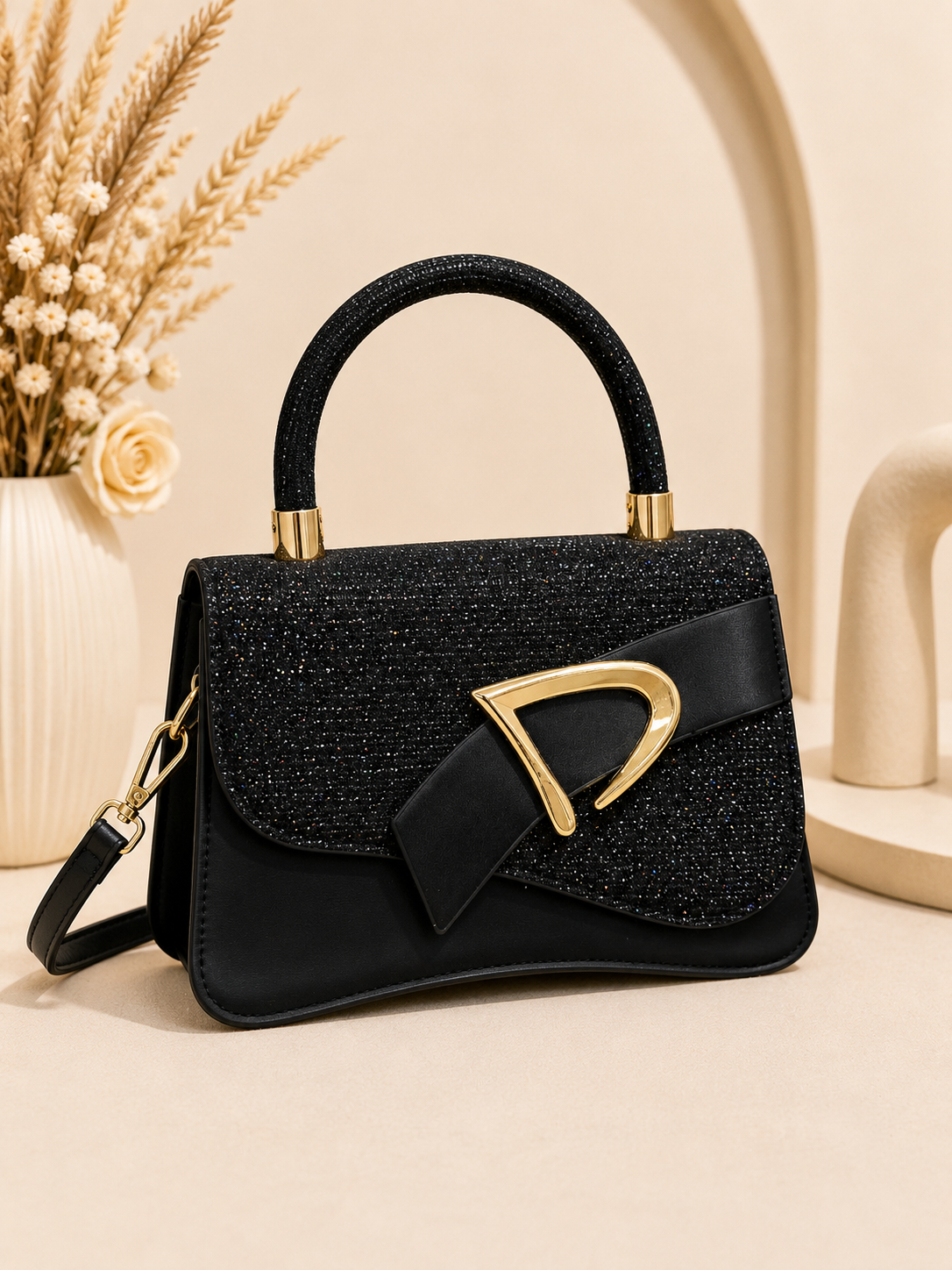 BLACK TOP HANDBAG